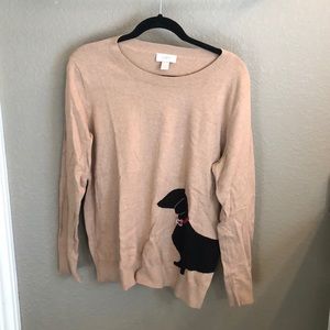 Loft Dachshund wrap around sweater